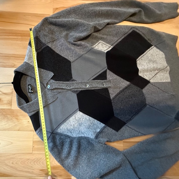 D&G Dolce & Gabbana Men's Wool Sweater – Argyle Patchwork Design – Size L - Picture 5 of 7